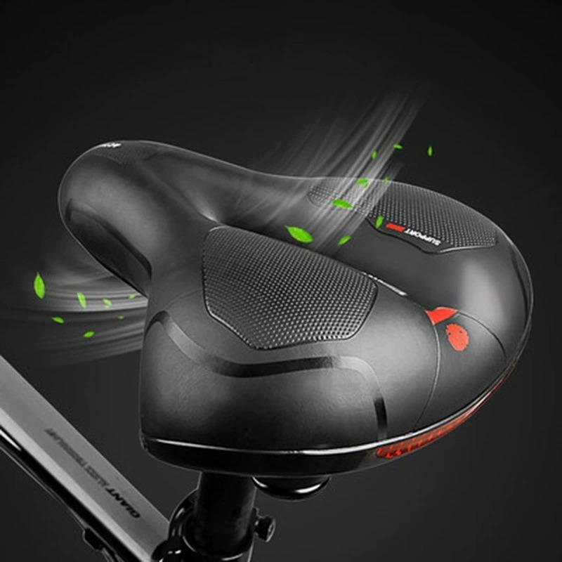 Asiento de bicicleta cómodo y suave, sillín de gel grueso con tira reflectante para MTB
