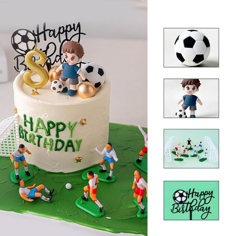 Sichere Ungiftige PVC Acryl Fußball Kuchenaufsätze Für Kinderpartys Einfache Reinigung Oberflächen Perfekt Für Jungengeburtstage