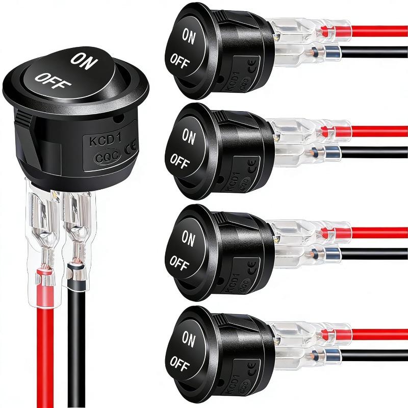 5PCS Ship Switch Top Circle Bottom Round Rocker Opening 20MM 3 Pins 2 Gears/3 Gears with 15CM Terminal Wires