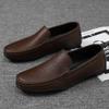 2025 Leather Loafers Men Casual Shoes Classic Man Moccasins Luxury Designer Flats Slip On Black Mens Driving Shoes
