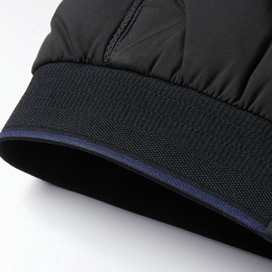 Men Cotton Coat Solid Color Stand Collar Long Sleeve Casual Baseball Style Coat with Pockets Winter Thickened Warm Outerwear