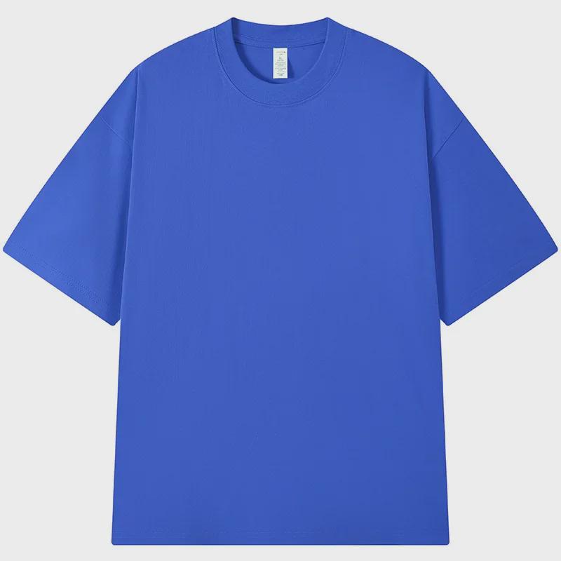230g Combed Cotton Drop Shoulder Loose Fit Cultural T-Shirt with Embroidered Round Neck and Custom Printed Logo