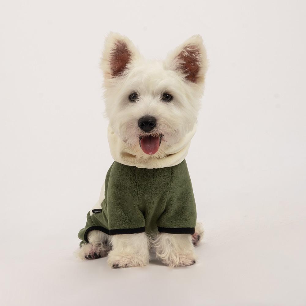 Factory autumn and winter warm skin-friendly pet clothes all-inclusive four-legged with neck cover dog clothes loose soft dog clothes XS