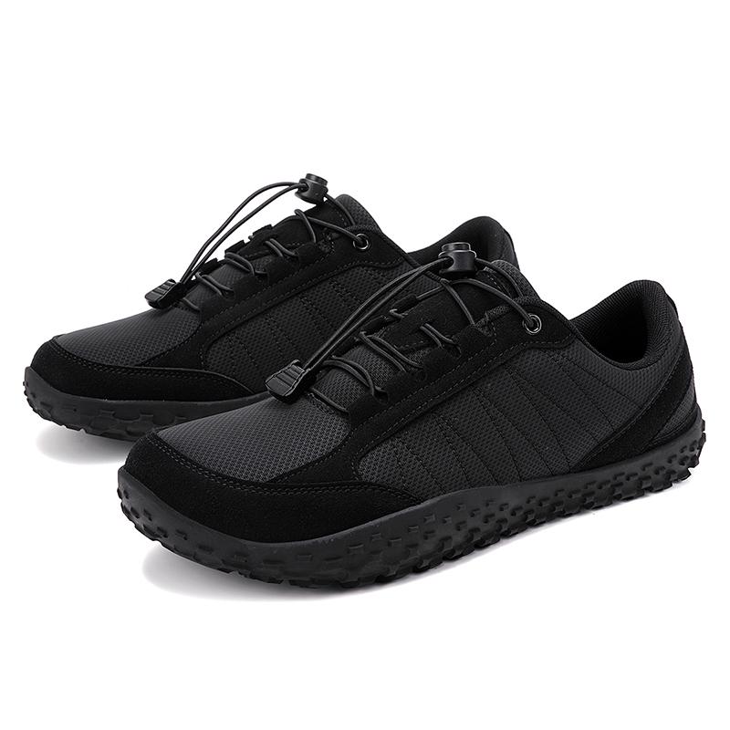 Herren Barfuß Freizeitschuhe Schwarz Breite Fußspitze Fahrerschuhe Graue Sneaker Yoga Fitnessschuhe Große Größe