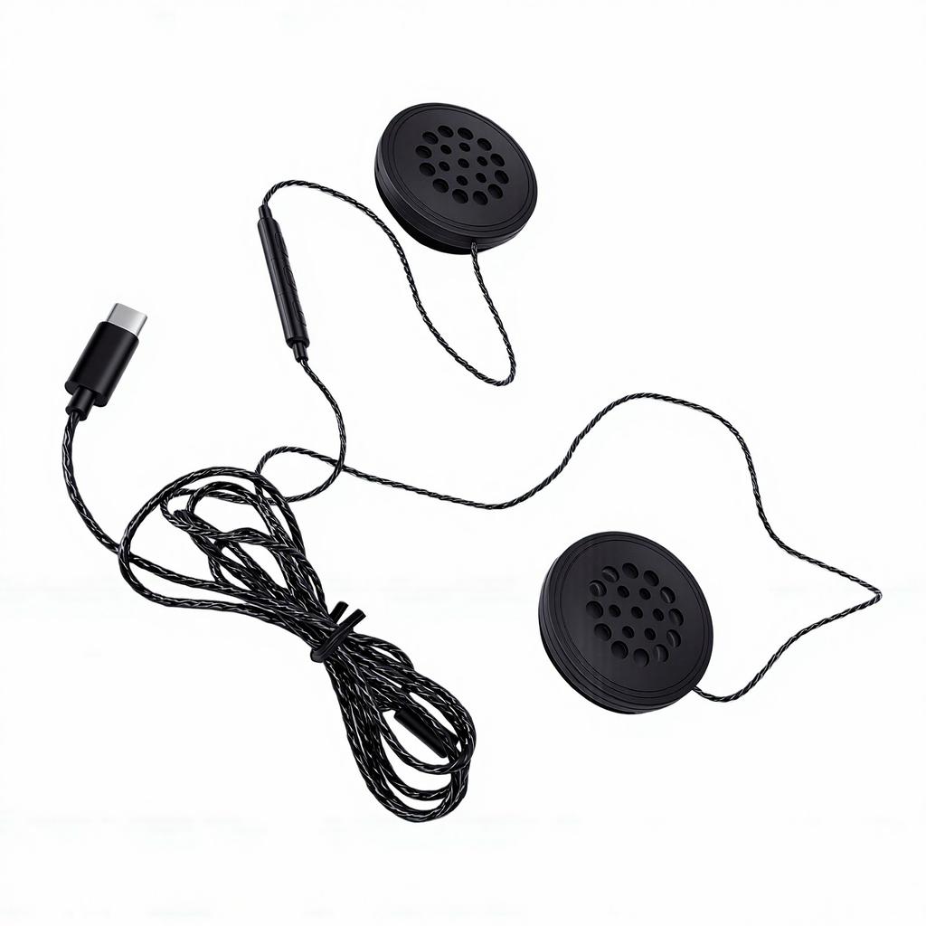 Motorcycle Wired Helmet Headset Hands Free 1.2M Cable Stereo Sound Mic Volume Helmet Earphone