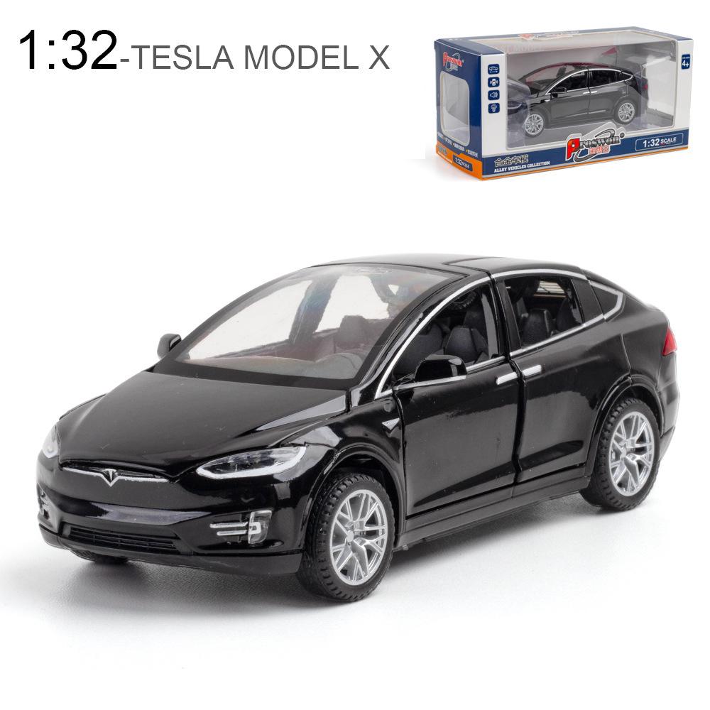 1:32 Scale Model X Alloy Diecast Toy Car, Pull Back Vehicle Door Opening with Sound and Light for Kids Adults Gift Collection