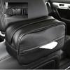 Mellbo Car Tissue PU Leather Storage Fits Back Elastic Mounting Refillable Tissues Case, Case, Rectangular, Seats, Headrests, Strap,