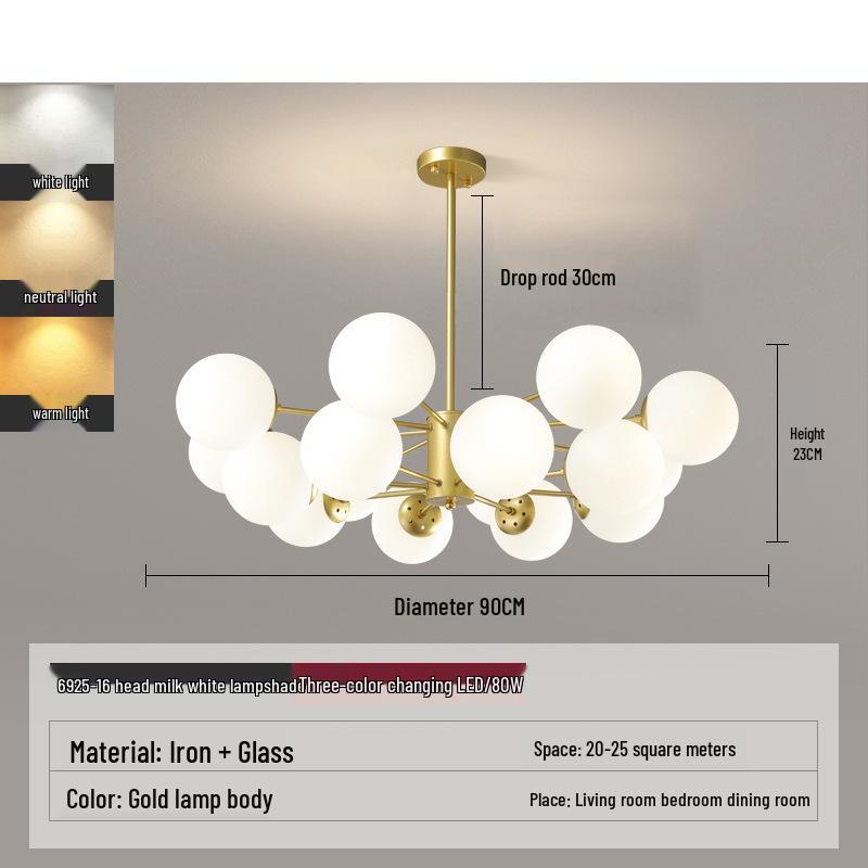 Nordic Modern Chandelier - Elegant, Atmospheric Lighting for Living Rooms, Bedrooms, or Dining Areas