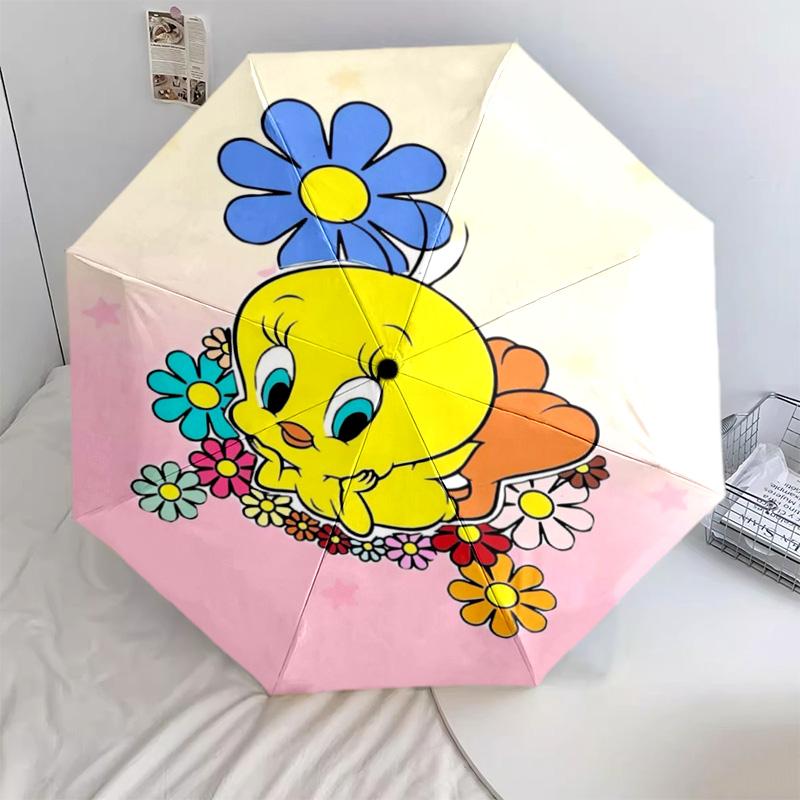 

1 PC Automatic Folding Umbrella - Cartoon Pattern, Portable & Foldable Design with 53 Ribs, Christmas Birthday Gifts