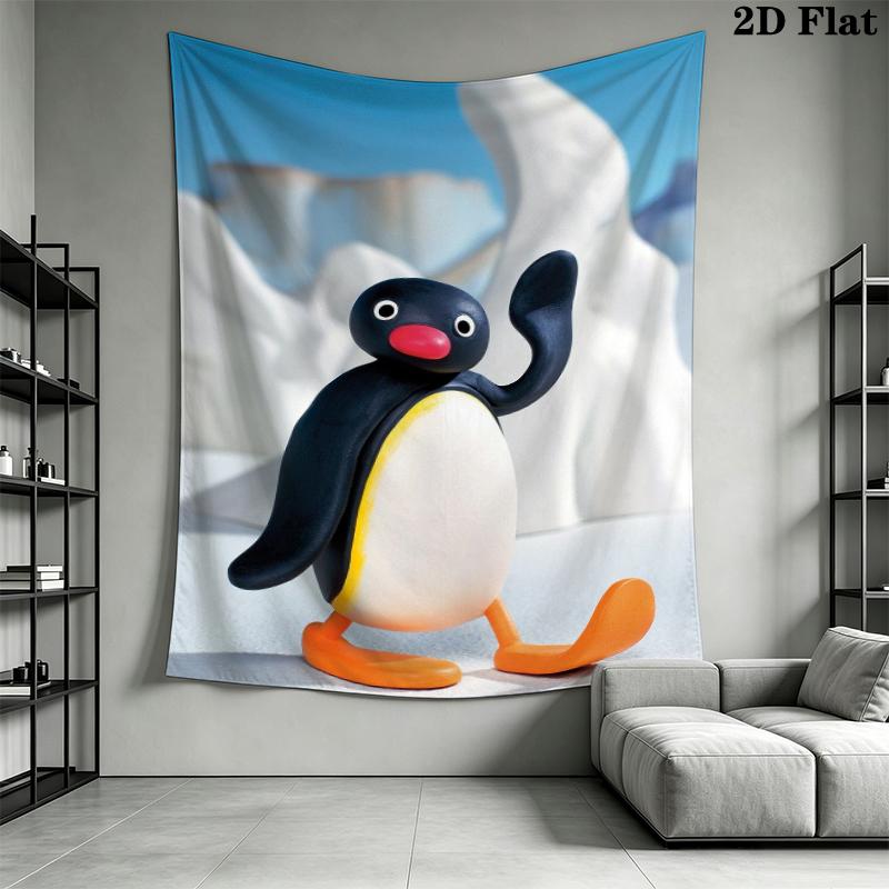 PINGU Wall Tapestry Aesthetic Wall Hanging Printed Fabric Blanket Decorative Tapestries for Bedroom Living Room Home Decor