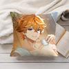 Tartaglia Genshin Impact Cute Cushion Cover Silky Short Plush Invisible Zipper Dustproof Sofa Pillow Case For Home Decor