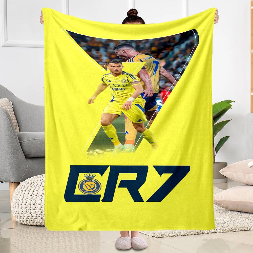 Ronaldo's Legacy Soccer Blanket Ultra-Soft Perfect for Picnics Sofa Livingroom Four Seasons Universal Stylish Decor