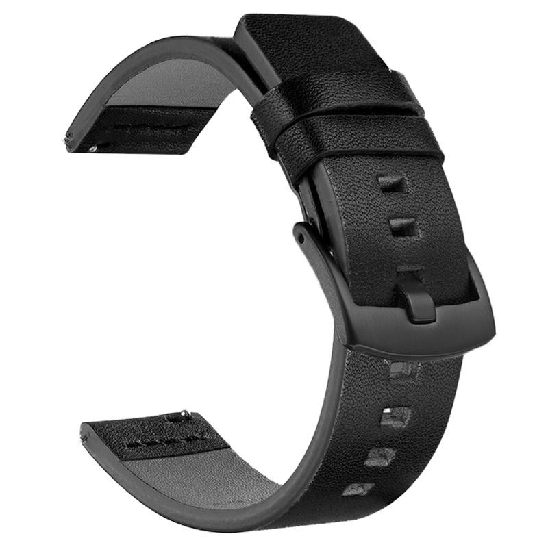 

For Suunto 9/9 Baro/7 Replacement Watch Band 24mm PU Leather Watch Strap Black/Black