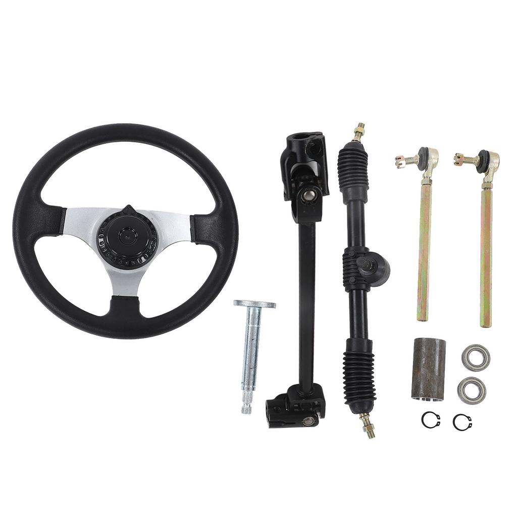 Go Kart Steering Wheel Assembly Set Adjustable 300mm 11.8in Diameter for 150cc‑250cc Engines