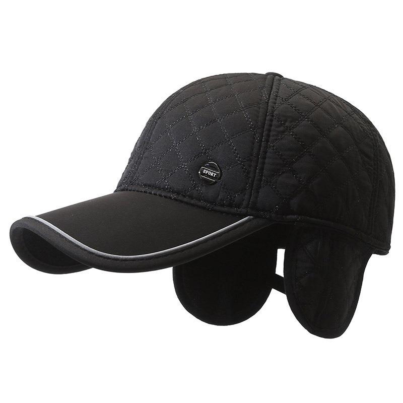 Șapcă de Baseball de Iarnă pentru Bărbați, cu Protecție pentru Urechi, Rezistentă la Vânt, din Bumbac, Casual, pentru Bărbați de Vârstă Mijlocie și Vârstnici.