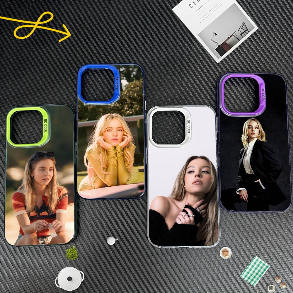Sydney Sweeney Phone Case For iPhone 16,15,14,13,12,17,Pro,MAX White Matte Shockproof Cover