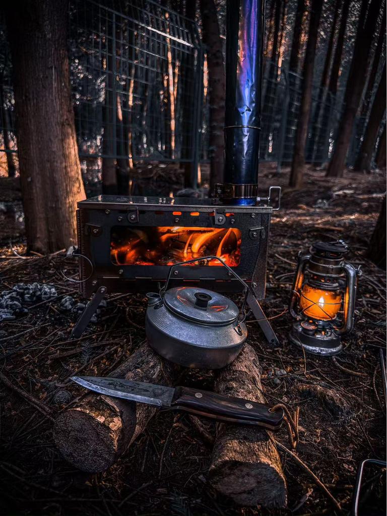 WT-star Stainless Steel Foldable Wood Stove for Outdoor Camping and Hiking