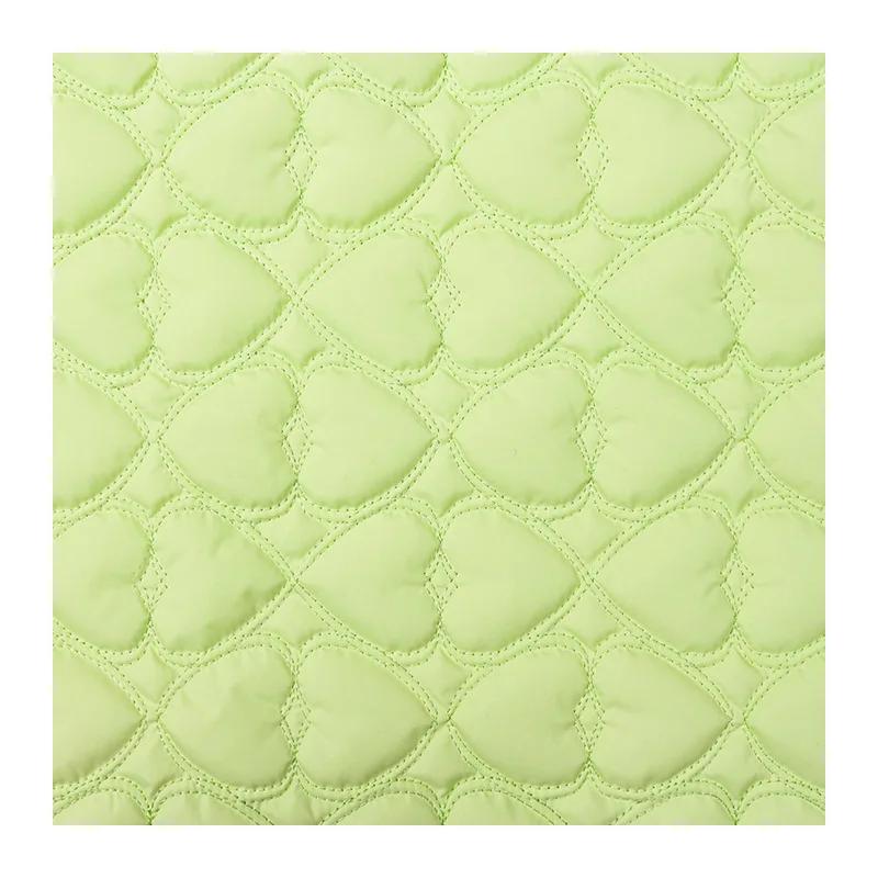 Embroidered Cotton Quilted Fabric Double Needle Three-dimensional Heart Embossed Love Material For Coat Luggage Bags Garment