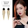 Exaggerated Square Long Tassel Earrings with 925 Silver Needle - Fashionable Luxury Statement for Socialites