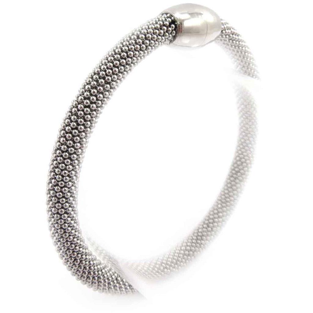 Les Trésors De Lily [J7213] - Silver 'Choreography' Steel Bracelet - 6 Mm