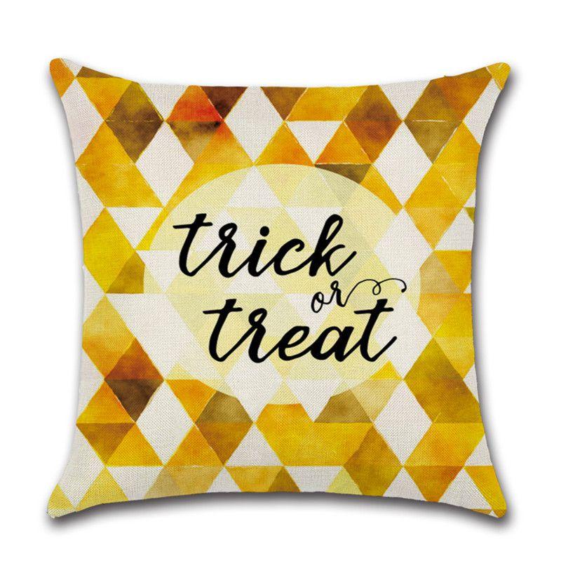 

Чехол на подушку на тему Хэллоуина Ведьма Тыква Хлопок Лен Накидка Диван Домашний Декор Yellow