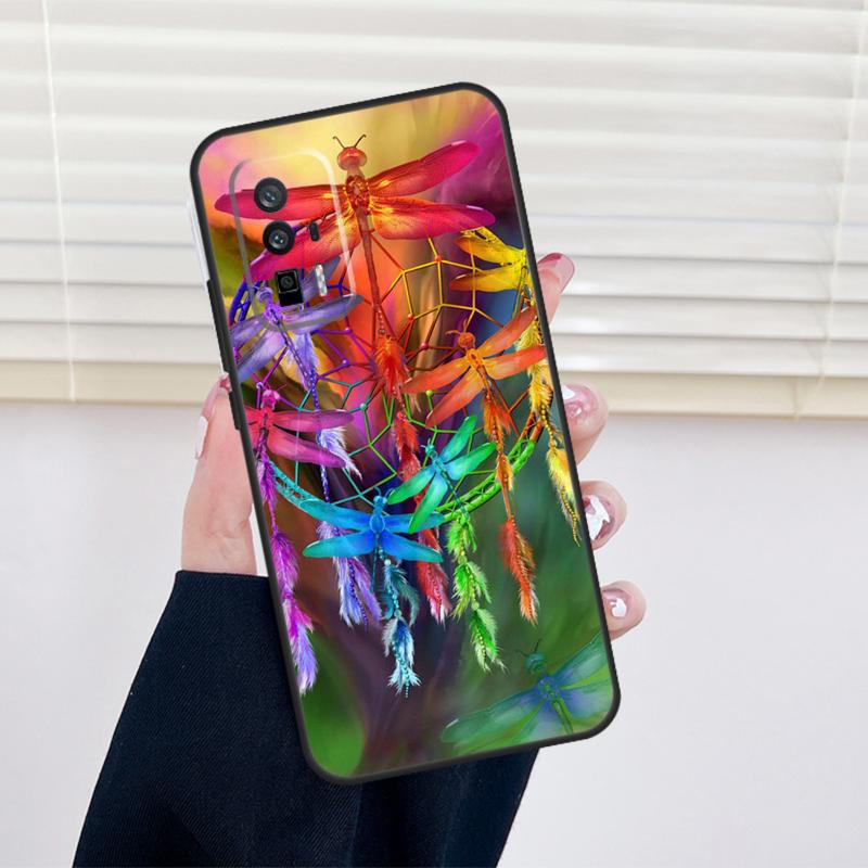 Colorful Dragonfly Cover For Xiaomi 14 13 15 Ultra 11T 12T 13T 14T Pro POCO X7 Pro X3 X5 X6 M6 F5 F6 Pro Case