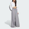 Adidas Originals Striped Logo Drawstring Loose Wide-Leg Knit Sports Pants Women bottoms Gray JD3389
