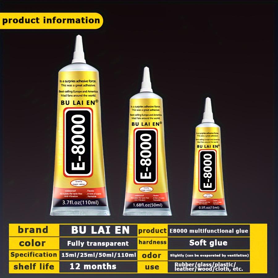 E-8000 Transparenter Kleber Handy-Bildschirmreparatur Elastischer Kleber Kunststoff Gummi Schuh Schmuck Sekundenkleber Präzisionsdüse Verstopft nie