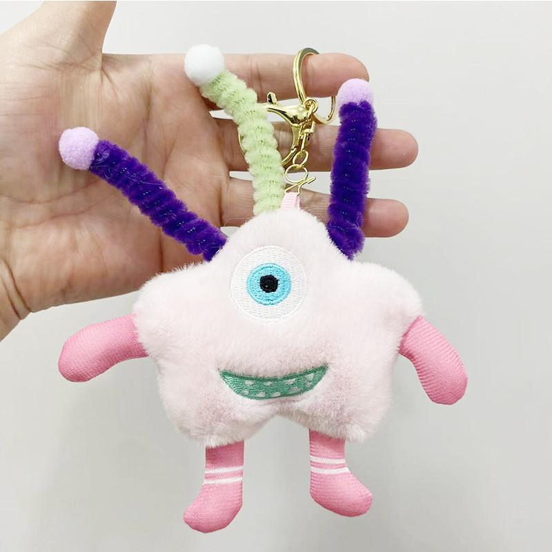 Charming Plush Keychain Toy Eye-catching Monster Design In Vibrant Colorful Options