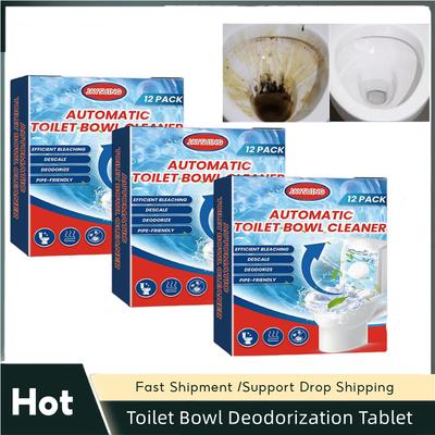 Confezione da 36 Pastiglie Detergenti per WC Automatiche Candeggina Detergente per WC Toilettes Disincrostante Deodorante Pulizia Macchie Gialle