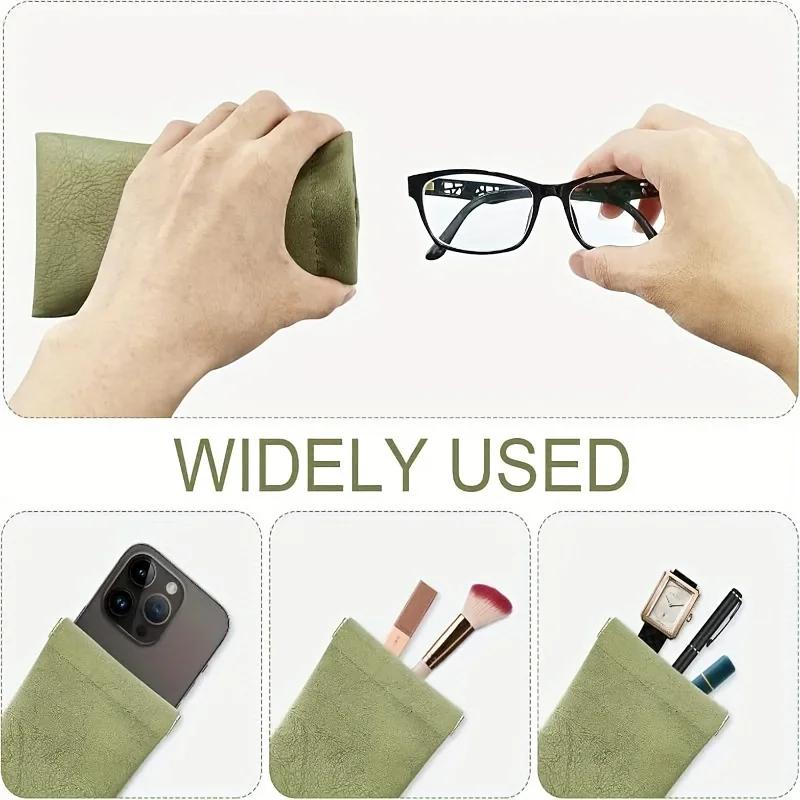 2PC 4 Color Soft PU Leather Sunglasses Glasses Bag Reading Case Sun Glasses Pouch Unisex Simple Eyewear Storage Bags Accessories