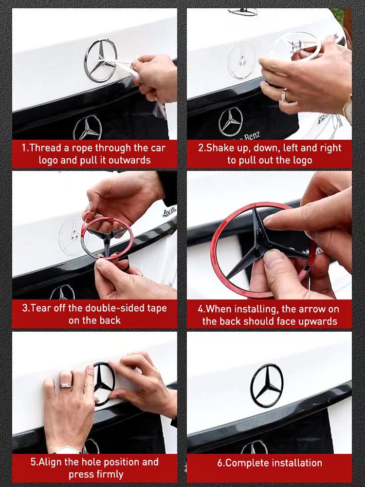 ABS Original Car Rear Trunk Badge Sticker Mercedes Emblem Snap Cover For Mercedes Benz CLA-class AMG 117 2013-2019 A1178170016