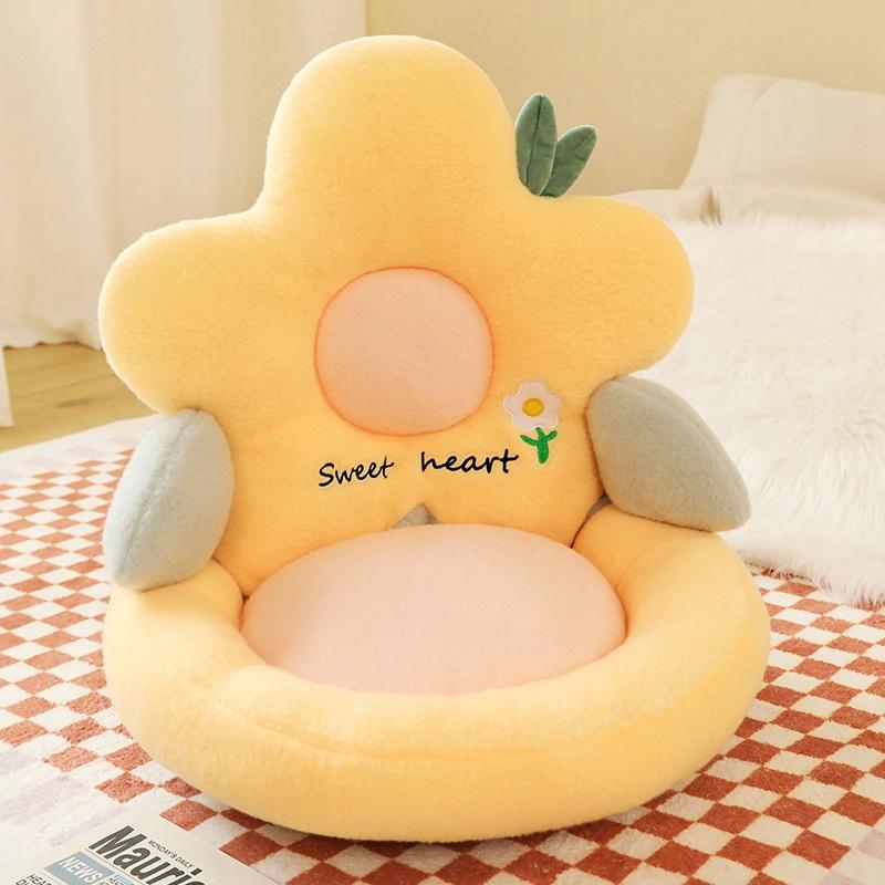 

Мягкая плюшевая игрушка-подушка в виде цветка для домашнего дивана, декоративная подушка для сиденья, милый подарок на день рождения для подруги 30X40X35cm жёлтый