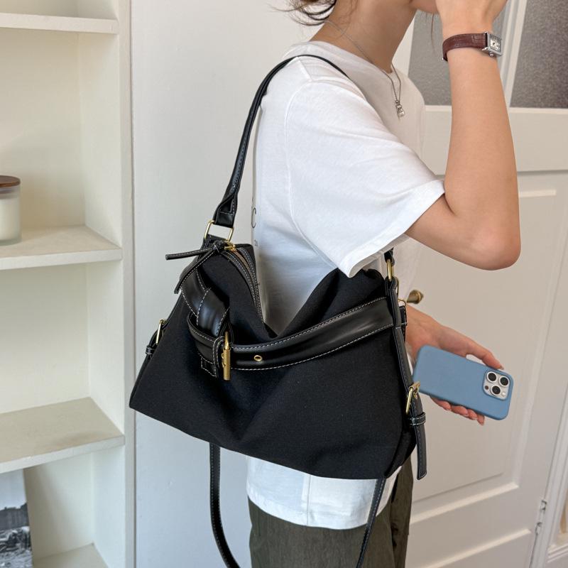 2026 Korean Style One-Shoulder Women's Large Capacity Crossbody Bag - High-End Solid Color Tote