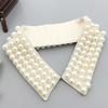 Elegant Imitation Pearls Accented Detachable Faux Collar Enhances Clothing Layers for Women Beaded Bib Choker Neckalce