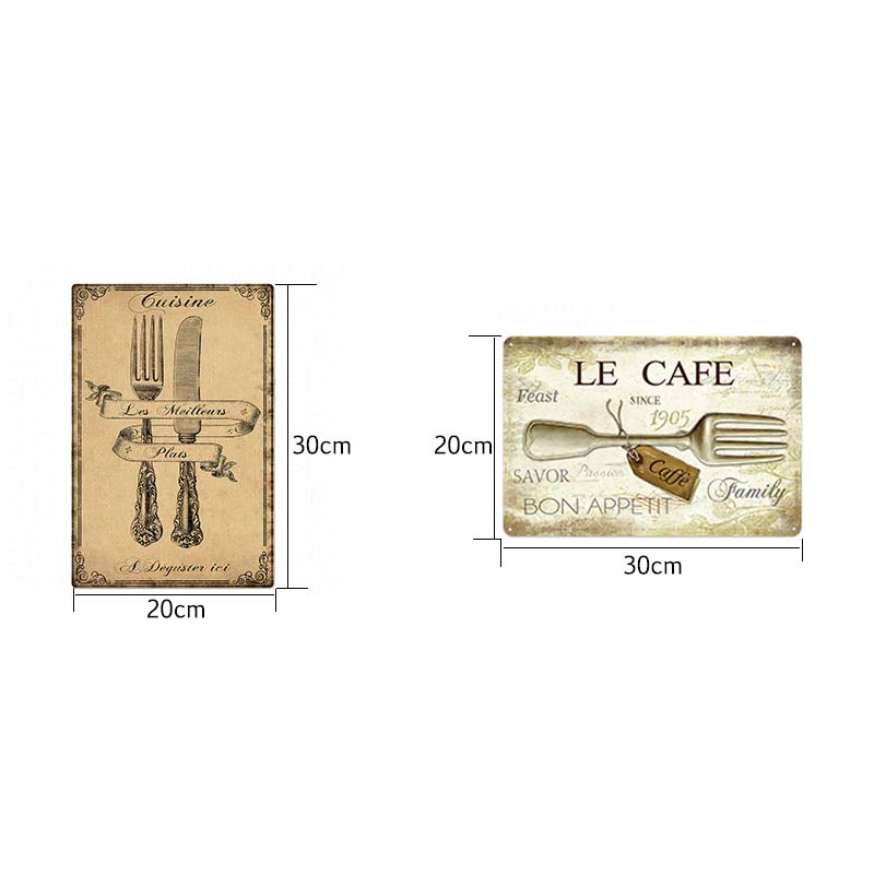 Segno di Latta Metallico Vintage per Cucina Poster Retrò Piatto per Cibo Pub Bar Cucina Sala da Pranzo Decorazione Murale Decorazione per la Casa 20*30cm