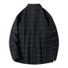 Men's Spring Plaid Conservative Fashion Loose Stand Collar Long Sleeve Shirt