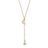 European Baroque Moon & Star Pendant Necklace - Simple Alloy Collarbone Chain Jewelry