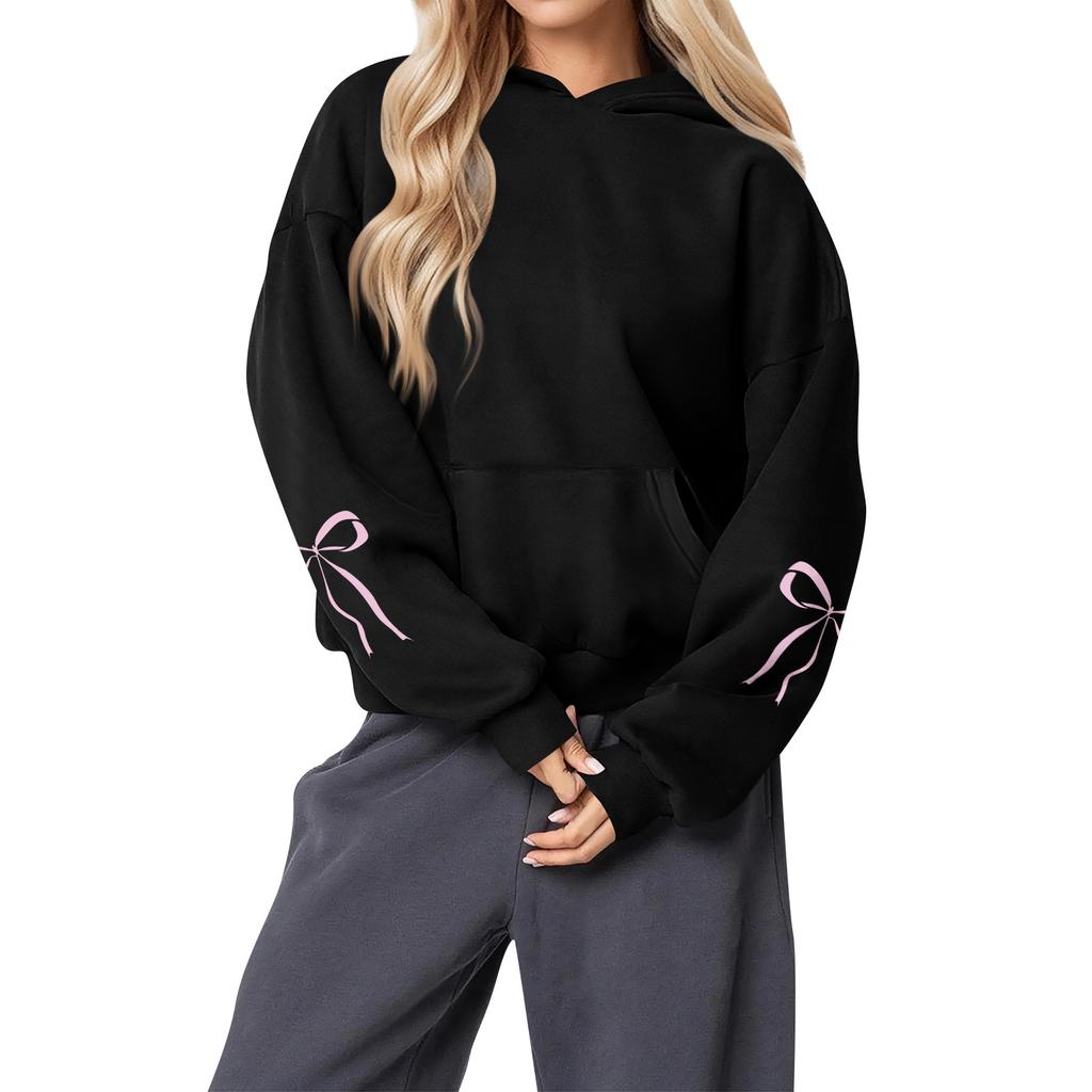 Women's Fashion Women's Lightweight Long Sleeve Pullover With Pockets Preppy Graphic Hoodie