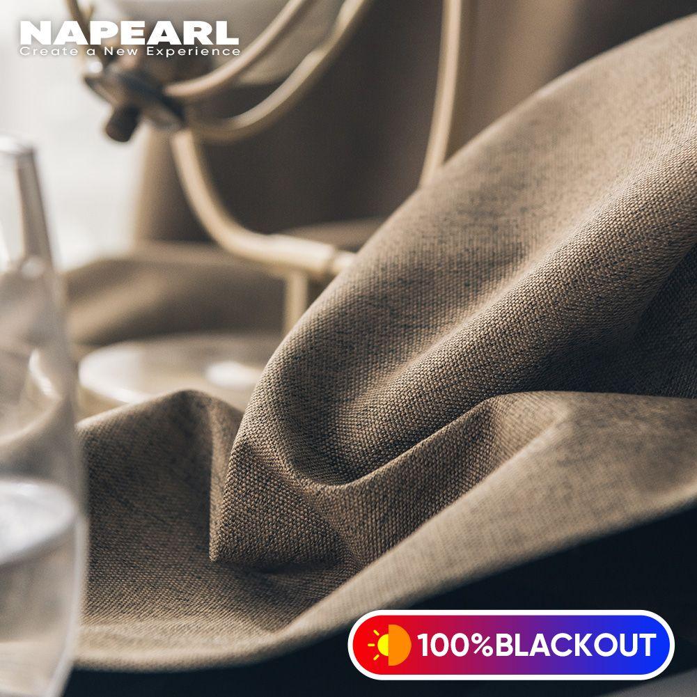 1PC NAPEARL 100% Blackout jednokolorowa pościel zasłona okienna do sypialni nowoczesny typ pierścienia zasłony zasłona do salonu do wystroju domu