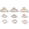 Women Girls Pearls Solid Beads Hair Claws Elegant Metal  Barrettes Headwear Hairpins Horsetail Hair Clips Hair Crab Accessories