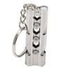 Outdoor Stainless Steel Emergency Survival High Decibel Double Tube Whistle with Keychain