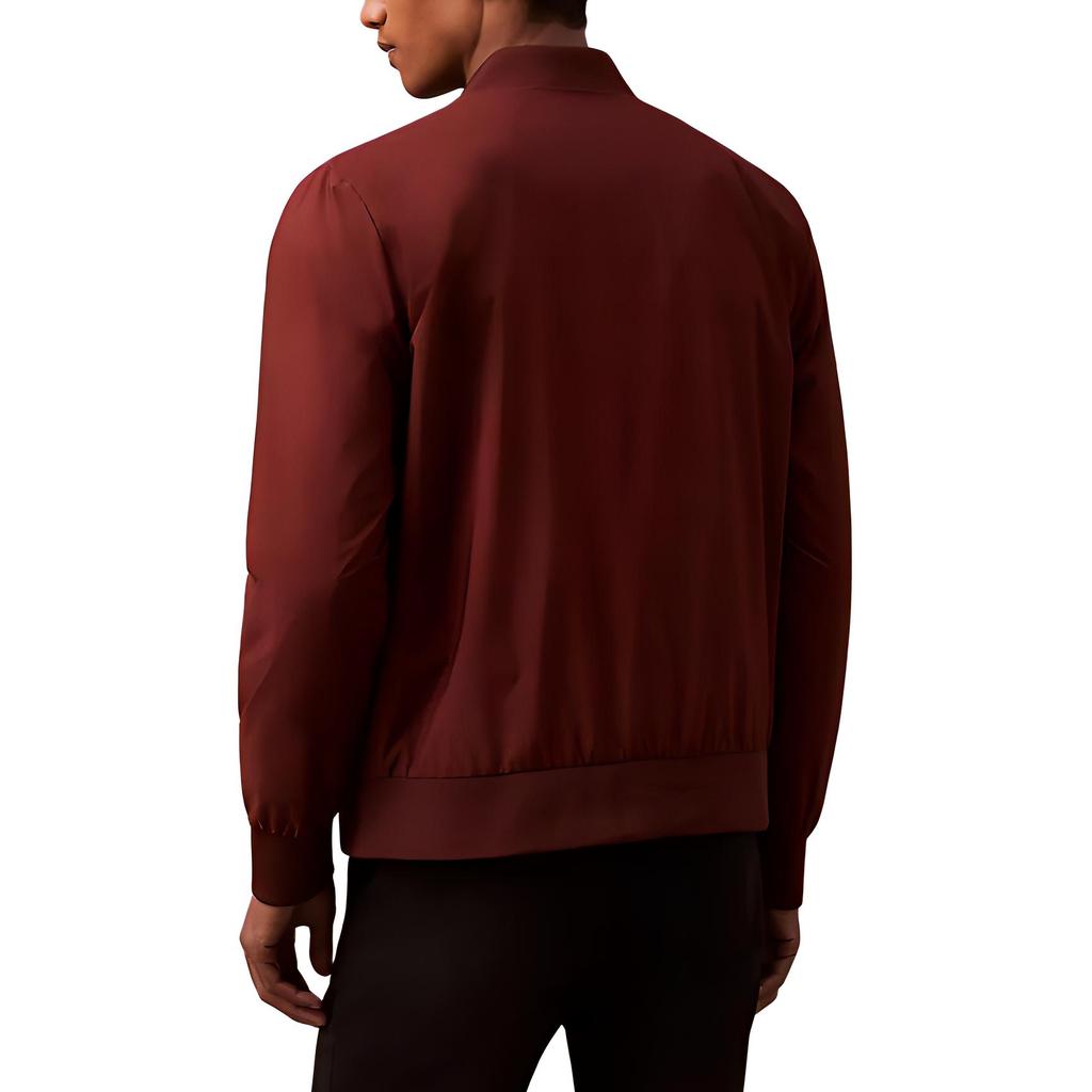 Calvin Klein Solid Slim Fit Ribbed Knit Bomber Jacket Men Jackets Red 40FM512-601