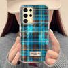 Winter Brown Lattice Grid Pattern Women Gilrs Phone Case for Samsung Galaxy S25 S24 S23 S22 S21 S20 FE Plus Ultra Shell Cover