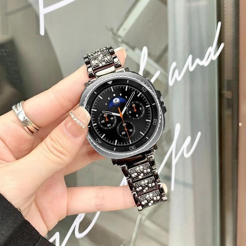 För Samsung Galaxy Watch 8 40mm 44mm / 8 classic 46MM Metall Bling Rostfritt stålband För Samsung watch Ultra 2025/7 Ultra 47MM