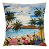 Summer Beach Landscape Retro Cushion Cover 45x45cm Polyester Pillowcase Home Decor Sofa Chair Waist Cushion Cushion Cover