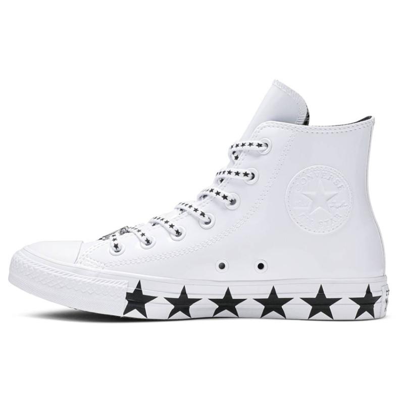 Miley Cyrus X Converse Chuck Taylor All Star Hi Simple & Versatile Comfortable High Top Espadrilles Women's Pearl White Black