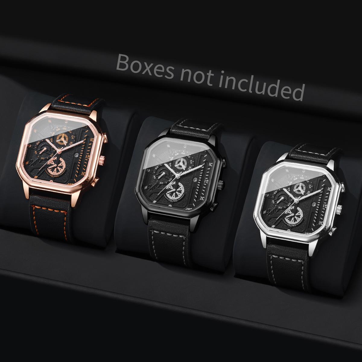 

Men s Minimalist Business Watch With Three Eye Decorative Dial Casual Sports Style Men s Calendar Quartz Watch(Box Not Included)