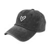 Retro Washed Distressed Love Embroidered Duckbill Cap For Women In Spring And Summer Large Brim Soft Top Baseball Cap Adjustable