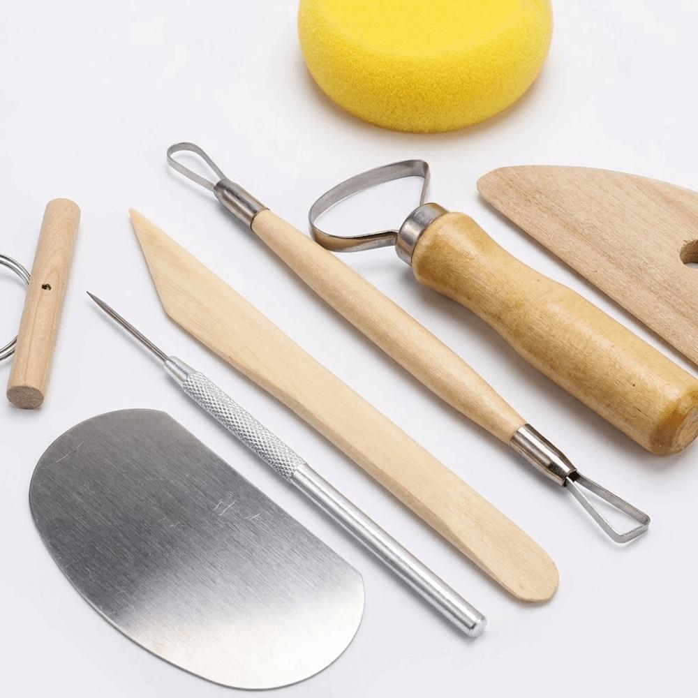8pcs Smooth Wooden Handles Clay Sculpting Tools Set Double-Sided Modeling Tools Clay Sculpting
